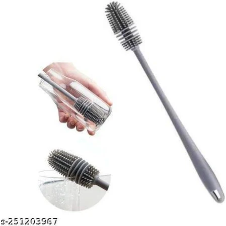 BOTTLE CLEANING BRUSHES COME WITH A UNIQUE HOOK-SHAPED STEEL HANDLE FOR EASY STORAGE AND GOOD STRENG